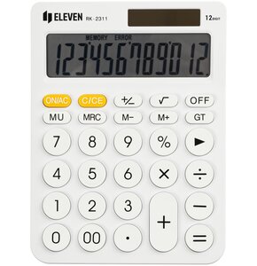 Kalkulator ELEVEN RK-2311WH Zasilanie bateryjno-słoneczne, 4 pamięci