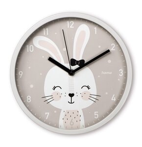 Zegar ścienny HAMA Lovely Bunny 25 cm Biało-szary