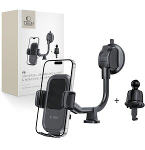 Uchwyt na telefon TECH-PROTECT V8 Universal Long Arm Dashboard & Windshield Czarny