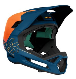 Kask rowerowy LAZER Cage KinetiCore Pomarańczowo-niebieski mat MTB (rozmiar L)