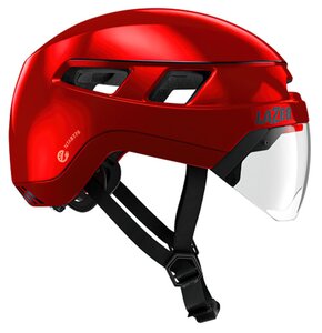Kask rowerowy LAZER Urbanize NTA Czerwony Miejski z lampką (rozmiar M)
