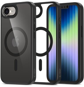 Etui TECH-PROTECT MagMat MagSafe do Apple iPhone 16e Przezroczysto-czarny