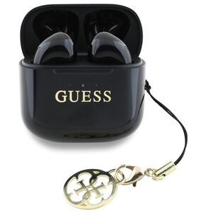 Słuchawki douszne GUESS Glossy Effect Printed Classic Logo & Charm  Czarny