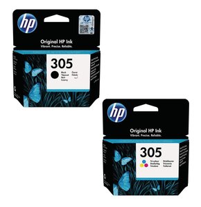 Tusz HP 305 Instant Ink Czarny 2 ml 3YM61AE + Tusz HP 305 Instant Ink Kolorowy 2 ml 3YM60AE
