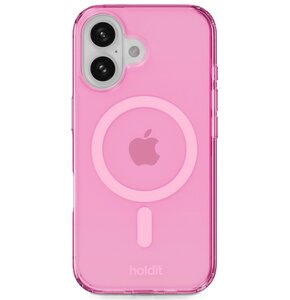 Etui HOLDIT MagSafe do Apple iPhone 16 Przezroczysto-różowy