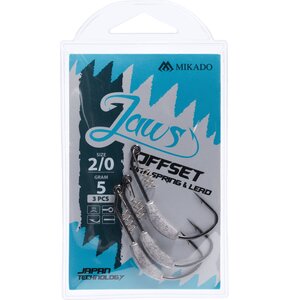 Haczyk wędkarski MIKADO Jaws Offset 3/0 z obciążeniem 7g (3 szt.)