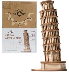 Zabawka drewniana LITTLE STORY 3D Krzywa Wieża w Pizie E009 (183 elementy)