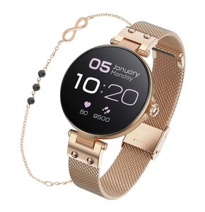 Smartwatch FOREVER Forevive Petite SB-305 Edycja z bransoletką Apart Różowe złoto
