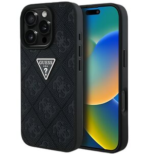 Etui GUESS Hot Stamp 4G Pattern Triangle Metal Logo do Apple iPhone 16 Pro Czarny