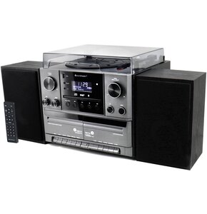 Wieża SOUNDMASTER MCD5600SW Srebrny Bluetooth, DAB+/FM, Wejście USB, Gramofon, Podwójna kaseta