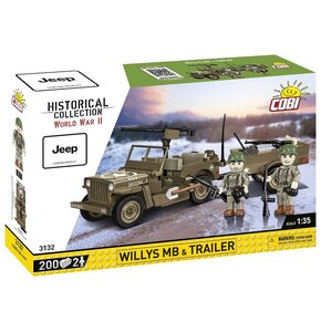 Klocki plastikowe COBI Historical Collection World War II Willys MB & Trailer COBI-3132
