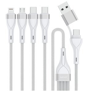 Kabel USB-C/USB-A - 2x USB-C/Micro USB/Lightning 4SMARTS 4w2 1.2 m 15W Biały