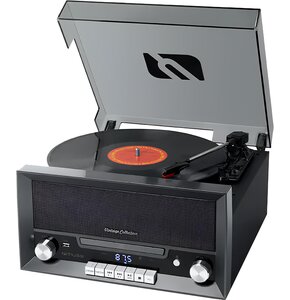 Gramofon MUSE MT-110 DS Czarno-srebrny Manualny, BT, USB, CD, Wbudowane głośniki, Prędkość odtw. 33,45,78 obr./min