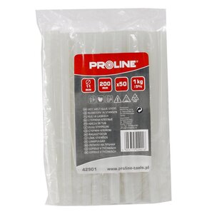 Klej do pistoletu na gorąco PROLINE 42901 Wkłady (50 szt.) Przezroczysty