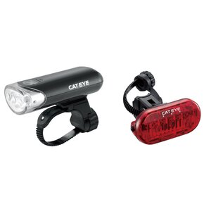 Zestaw lampek rowerowych CATEYE HL-EL135N + TL-LD135 Omni 3 + Licznik CC-VT230W