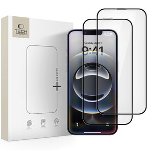 Szkło hartowane TECH-PROTECT Glass Fit+ do Apple iPhone 13/13 Pro/14/16E Czarny (2 szt.)