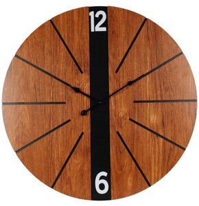 Zegar ścienny EXCELLENT HOUSEWERE Wood 60 cm Czarno-brązowy