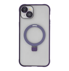Etui TECTO SHIELD Ring Secure Mag do Apple iPhone 15 Plus Przezroczysto-fioletowy