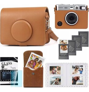 Zestaw akcesoriów LOVEINSTANT 5w1 do FujiFilm Instax Mini Evo Brązowy