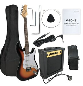 Gitara elektryczna V-TONE ESST39 SB Zestaw + Wzmacniacz