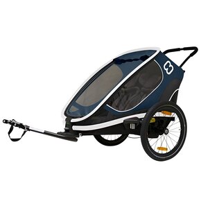 Przyczepka rowerowa HAMAX Outback One 34kg Pasy Niebiesko-biały
