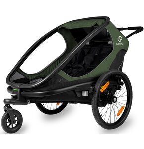 Przyczepka rowerowa HAMAX Outback Twin Zielono-czarny