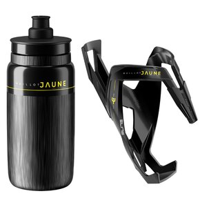 Zestaw ELITE Koszyk Custom Race Plus + Bidon Fly Tex Maillot Jaune 550ml Czarny