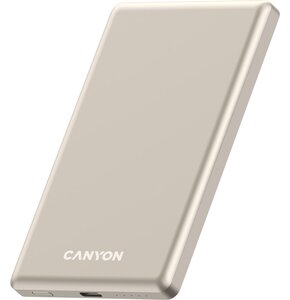 Powerbank indukcyjny CANYON OnPower 505 5000 mAh 20W Beżowy + Kabel USB-C - USB-C