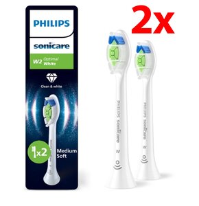 Oryginalne końcówki Philips Sonicare W2 HX6062/87 Średnio miękkie włókna (2 szt.) (Wybielające)