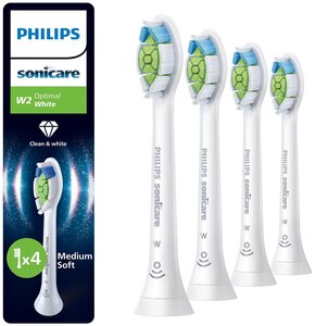 Oryginalne końcówki Philips Sonicare W2 HX6064/87 Średnio miękkie włókna (4 szt. zapas na rok) (Wybielające)