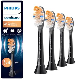 Oryginalne końcówki Philips Sonicare HX9094/88 Miękkie włókna (4 szt. zapas na rok) (Kompleksowa zaawansowana pielęgnacja)