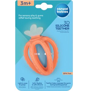 Gryzak CANPOL BABIES Sensoryczny 3D Truskawka 80/400 Czerwono-zielony