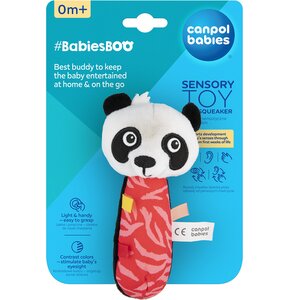 Zabawka edukacyjna CANPOL BABIES BabiesBoo Zabawka sensoryczna z piszczkiem Panda 68/095