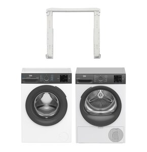 Pralka BEKO b100 BM3WFSU37015WAR kl.A 7kg 1000 obr EnergySpin AquaWave + Suszarka BEKO b300 BM3T37239WAR z pompą ciepła 7kg + Łącznik BEKO SLIM PSKS