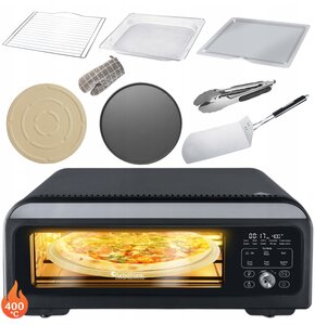 Wielofunkcyjny piec do pizzy TURBOTRONIC TT-PO12 Czarny 2000W średnica 30 cm