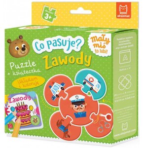 Zabawka edukacyjna AKSJOMAT Puzzle + książeczka Co pasuje? Zawody
