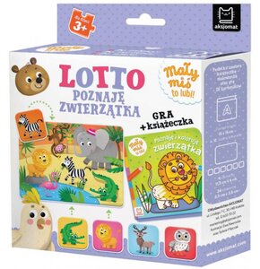 Zabawka edukacyjna AKSJOMAT Lotto Poznaję zwierzątka Mały miś to lubi! Gra + książeczka