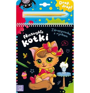 Zdrapywanka z rysikiem Drap Drap! Niezwykłe kotki (twarda okładka)
