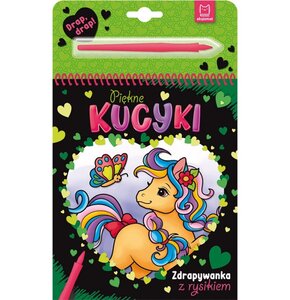 Zdrapywanka z rysikiem Drap Drap! Piękne kucyki (twarda okładka)