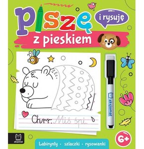 Książka z zadaniami Piszę i rysuję z pieskiem Labirynty, szlaczki, rysowanki (miękka okładka)