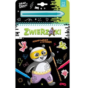 Zdrapywanka z rysikiem Drap Drap! Zwierzaki (twarda okładka)