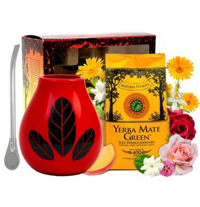 Zestaw do Yerba Mate MATE GREEN Las Flores 400 g