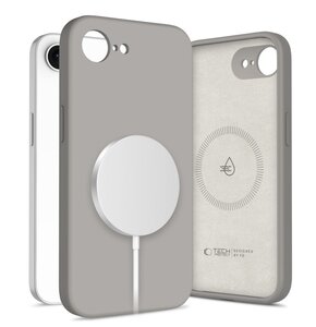 Etui TECH-PROTECT Liquid Silicone MagSafe do Apple iPhone 16E Kamienny