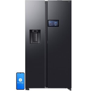 Lodówka SAMSUNG RS90F64EEFEO AI Side by Side No Frost 178.4cm Grafitowa stal Podajnik wody Kostkarka