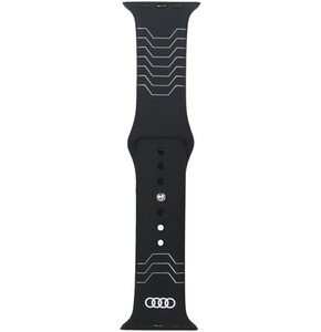 Pasek AUDI Geometric Pattern Silicone Watch Strap do Apple Watch 4/5/6/7/8/9/10/SE/SE2/Ultra 1/2 (44/45/46/49mm) Czarny