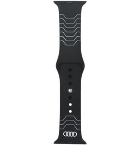 Pasek AUDI Geometric Pattern Silicone Watch Strap do Apple Watch 4/5/6/7/8/9/10/SE/SE2 (40/41/42mm) Czarny