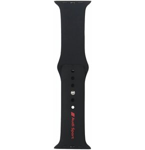 Pasek AUDI Sport Red Logo Silicone Watch Strap do Apple Watch 4/5/6/7/8/9/SE/SE 2/SE 2022 (40/41/42 mm) Czarny