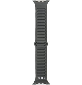 Pasek AUDI Logo Synthetic Leather Magnetic Ring do Apple Watch 4/5/6/7/8/9/SE/SE 2/SE 2022 (40/41/42mm) Czarny