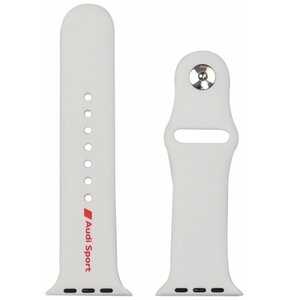 Pasek AUDI Sport Red Logo Silicone do Apple Watch (44/45/46/49 mm) Biały