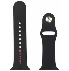 Pasek AUDI Sport Red Logo Silicone do Apple Watch (44/45/46/49 mm) Czarny